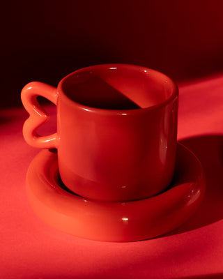 Seia Tasse & Untertasse mit Herz rot