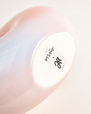 MaM x Ju Schnee Vase L rosa gelb blau