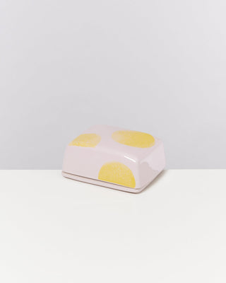 Seia Butterdish pink yellow dotted