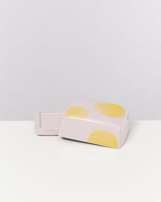 Seia Butterdish pink yellow dotted